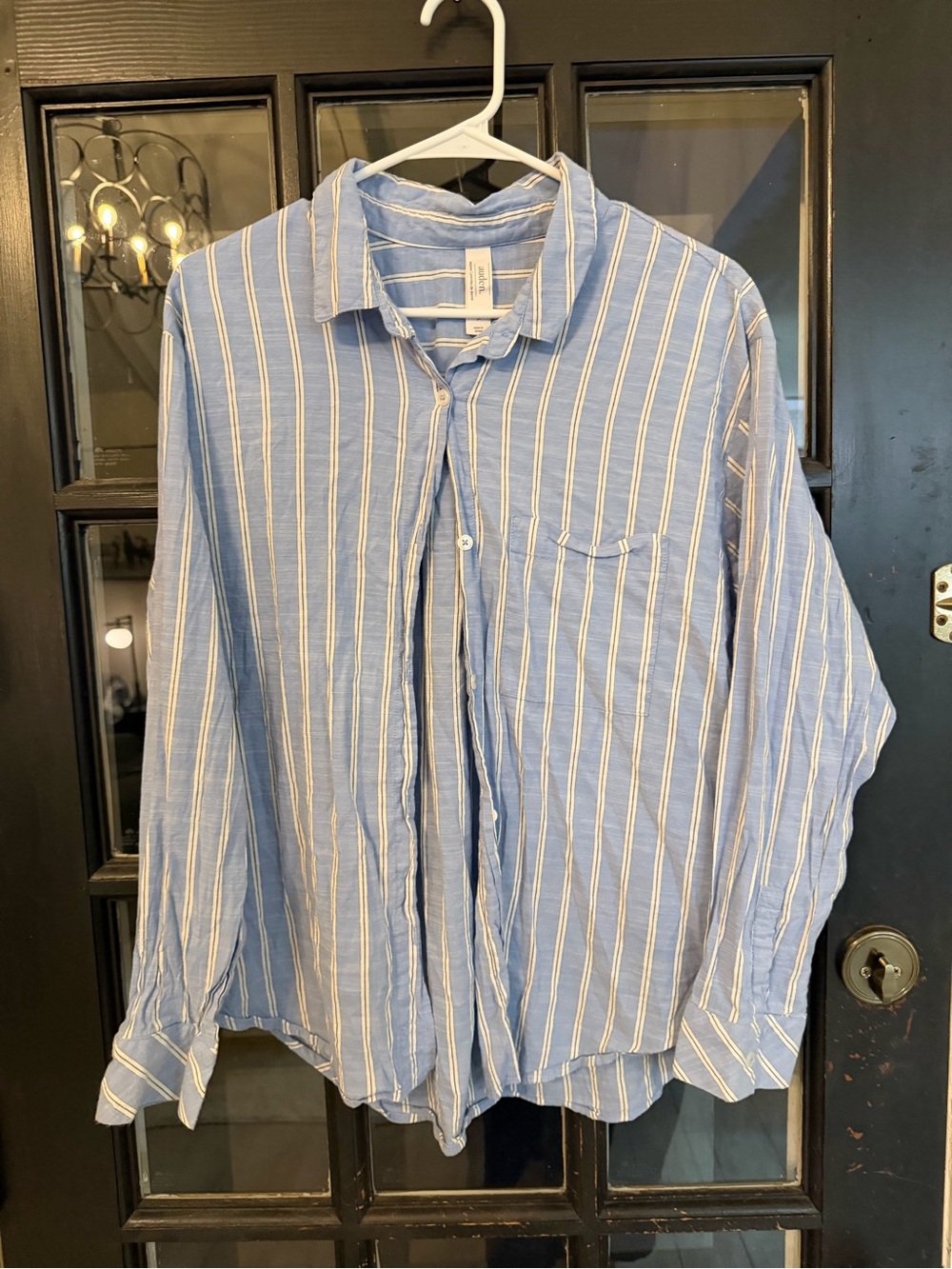Light Blue Striped Button-Up Shirt - Auden